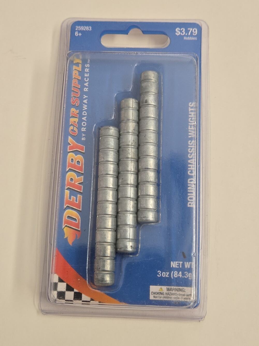 DERBY CAR SUPPLY Round Chassis Weights 3oz Silver Metal 3pc HL629683